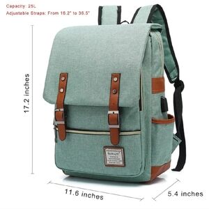Vintage Green Canvas Backpack